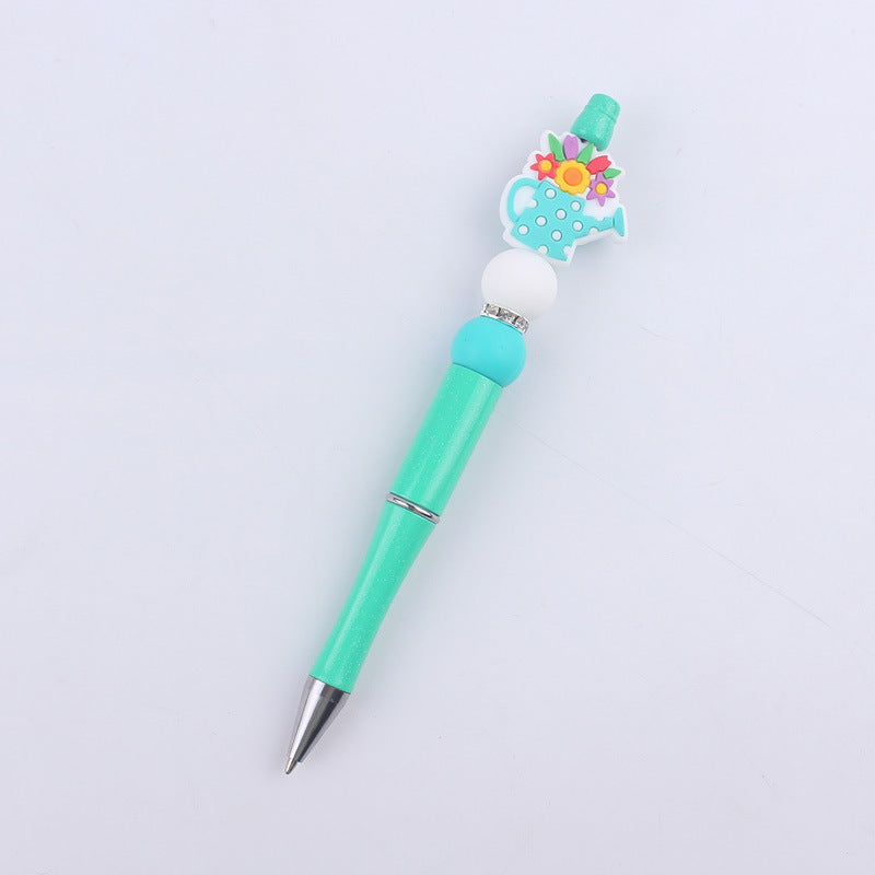 Flower Vase Room Silicone Beaded Pens Colorful Handmade Office Pen 10