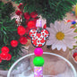 20Pcs Silicone Focal Beads Round Ear Mouse Character with Multi-Color Spots 7