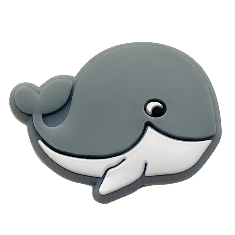 20pcs Silicone Focal Beads Whale Side Profile Design 8