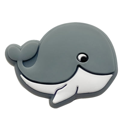 20pcs Silicone Focal Beads Whale Side Profile Design 8