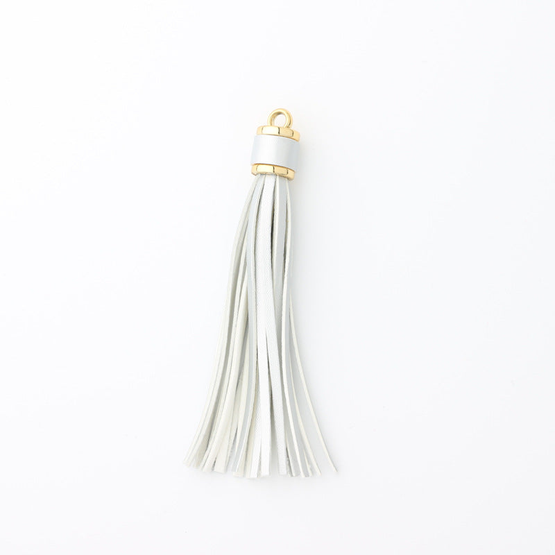 PU Leather Tassel Keychain with Buckle Charm for Women 19
