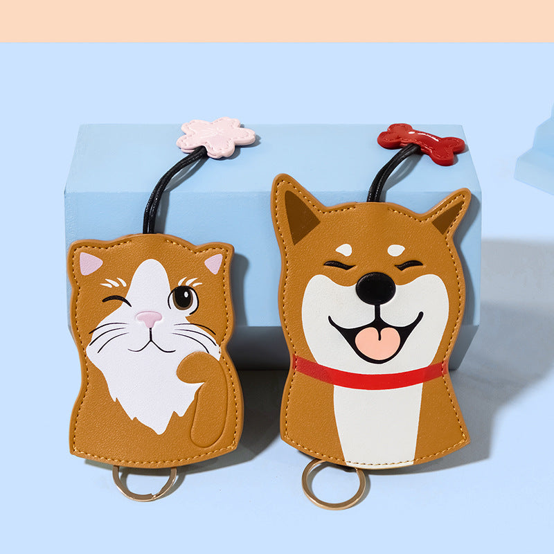 Leather Dog Cat Keychain Cute Pet Charm Accessory 2