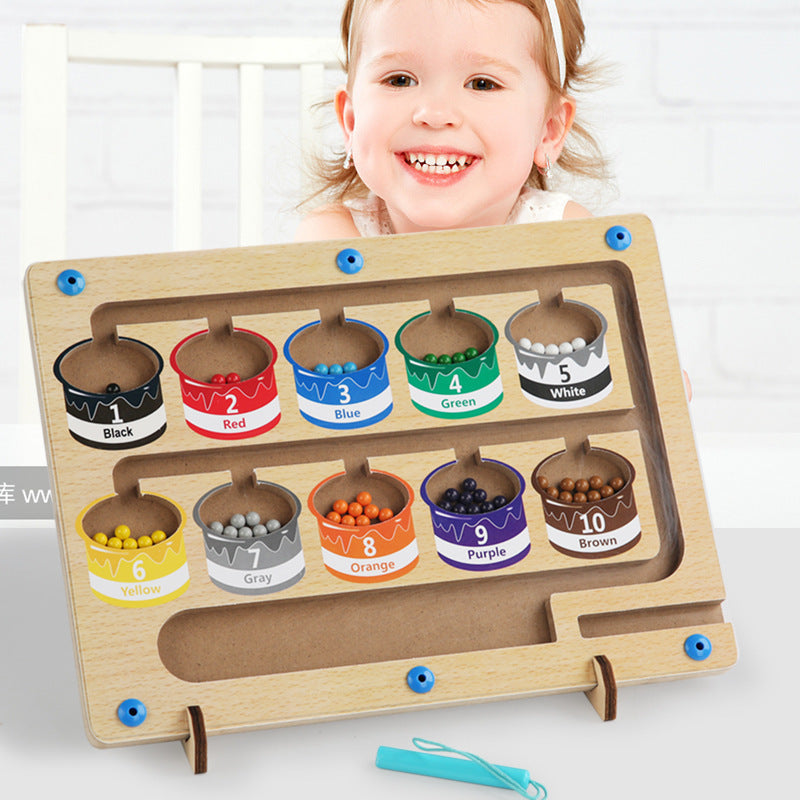 Wooden Montessori Toys Magnetic Counting Color Classification for Kids 4