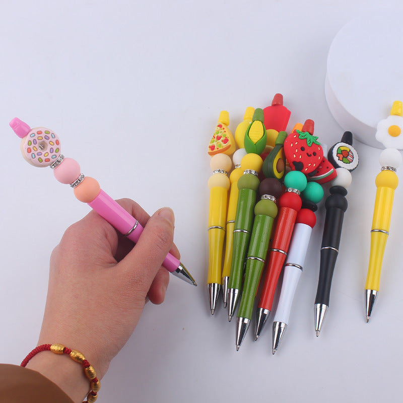 Fruit Silicone Beaded Pens Ballpoint Pens Handmade Office School Supplies 4
