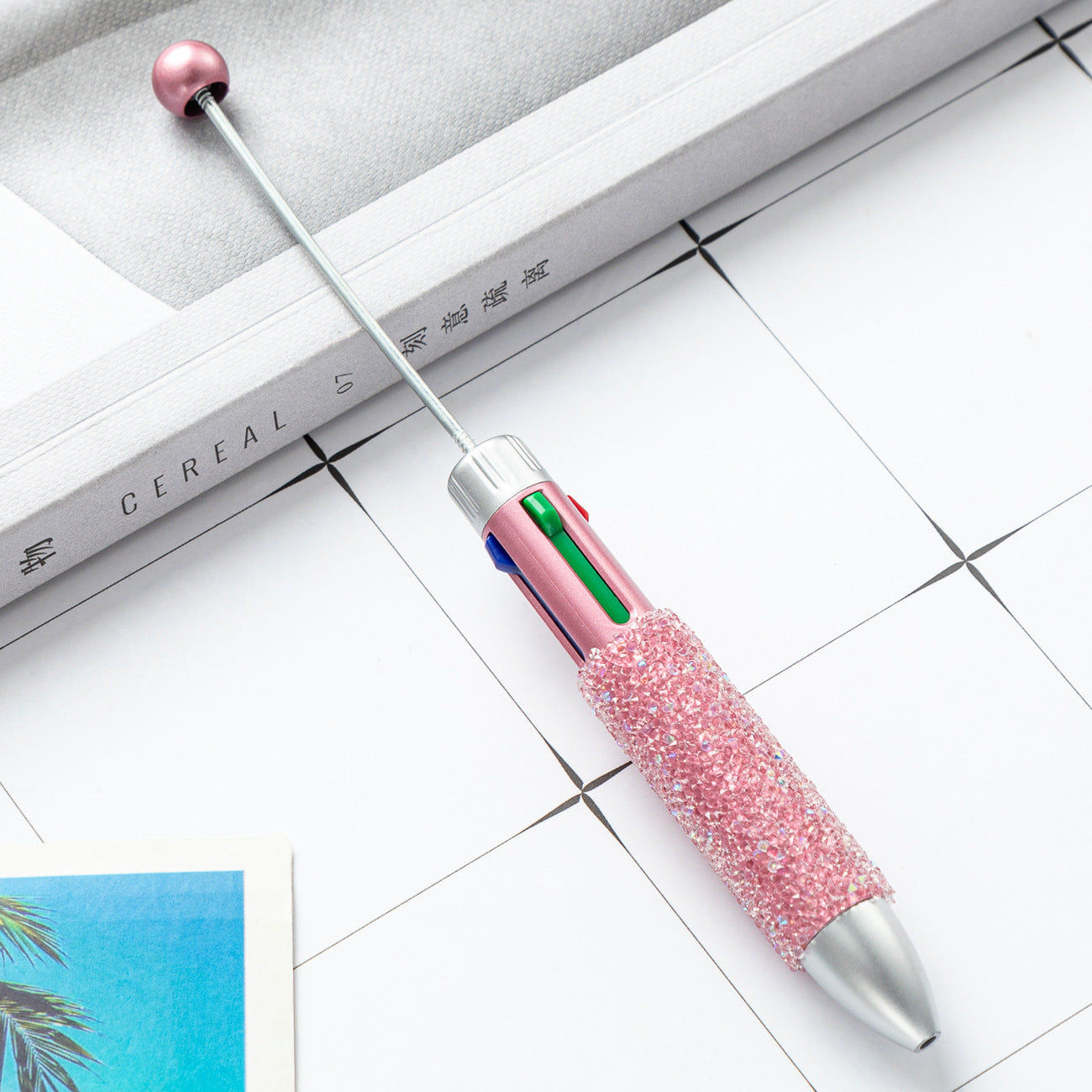 4 In 1 Beadable Ballpoint Pen Plastic DIY Four Color Sugar Craft 12