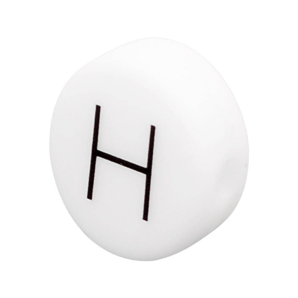 20pcs 12mm Silicone Letter Beads Alphabet Flat Round Single Letter 12