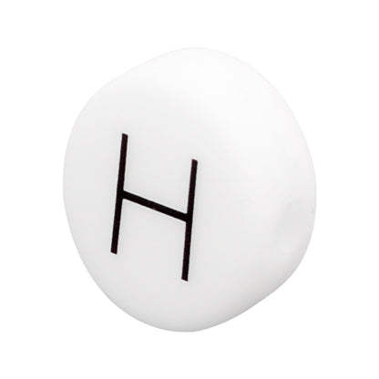 20pcs 12mm Silicone Letter Beads Alphabet Flat Round Single Letter 12