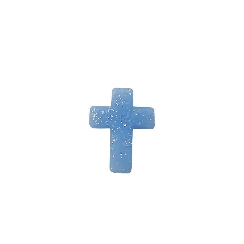 20Pcs Silicone Focal Beads Bow Cross Solid Luminous Design 23