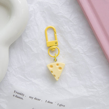 Cheese Slice Resin Keychain Cute Food Charm 2