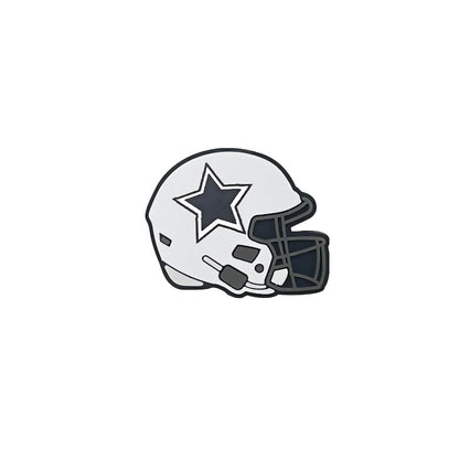 20pcs Silicone Focal Beads Football Helmet Printed Design 8