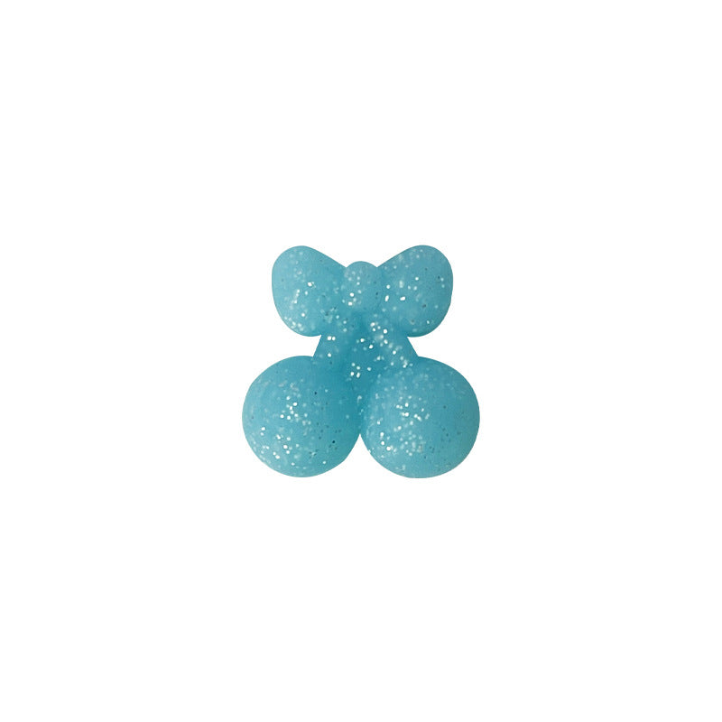 20Pcs Silicone 3D Focal Beads Cherry Glitter Solid Glow In The Dark 14