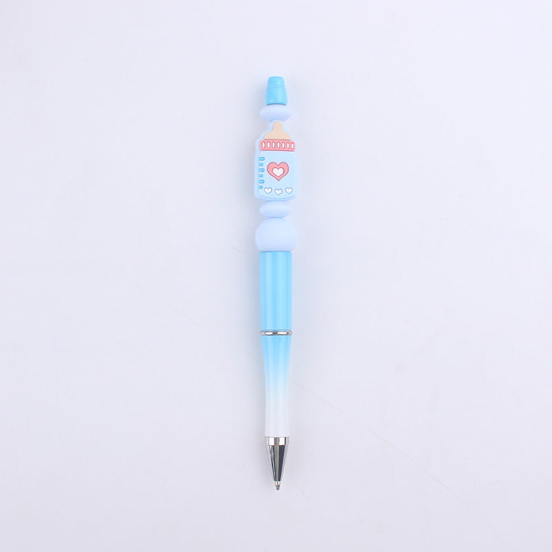 Milk Bottle Silicone Beaded Pens Handmade Office School Supplies 8