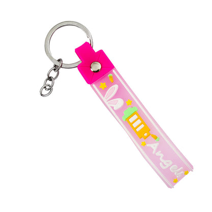 Rabbit Silicone Bead Wristlet Keychain 11x1.75cm Cute Design 5