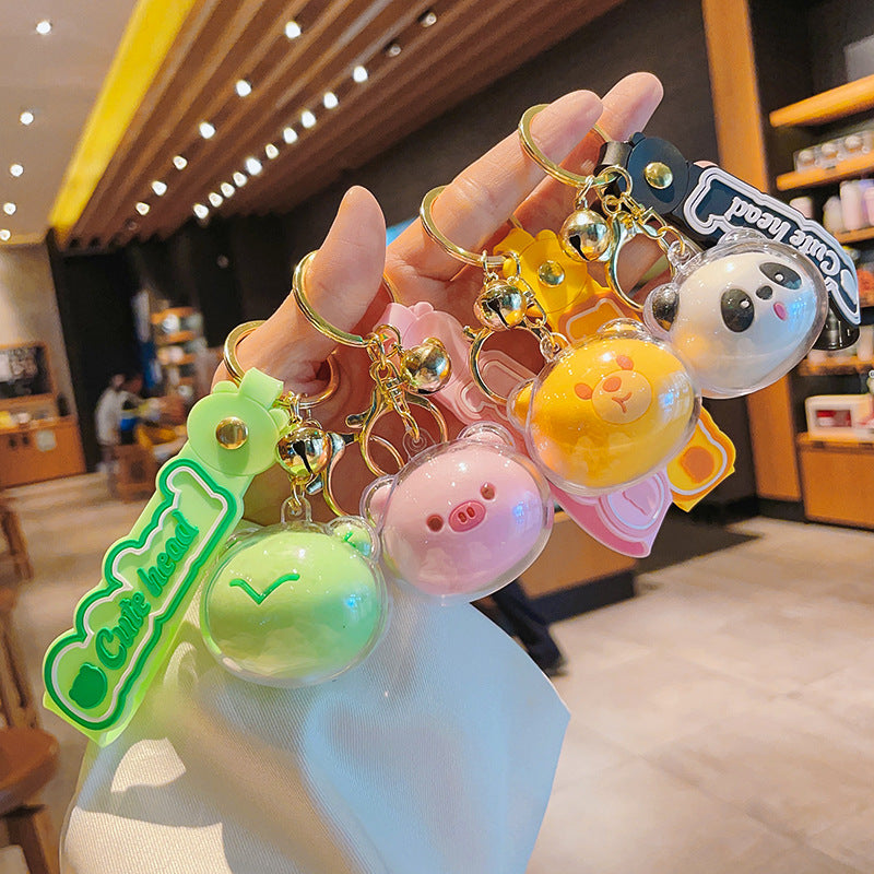 Acrylic Panda Frog Little Bear Couple Keychains Cute Charms 4