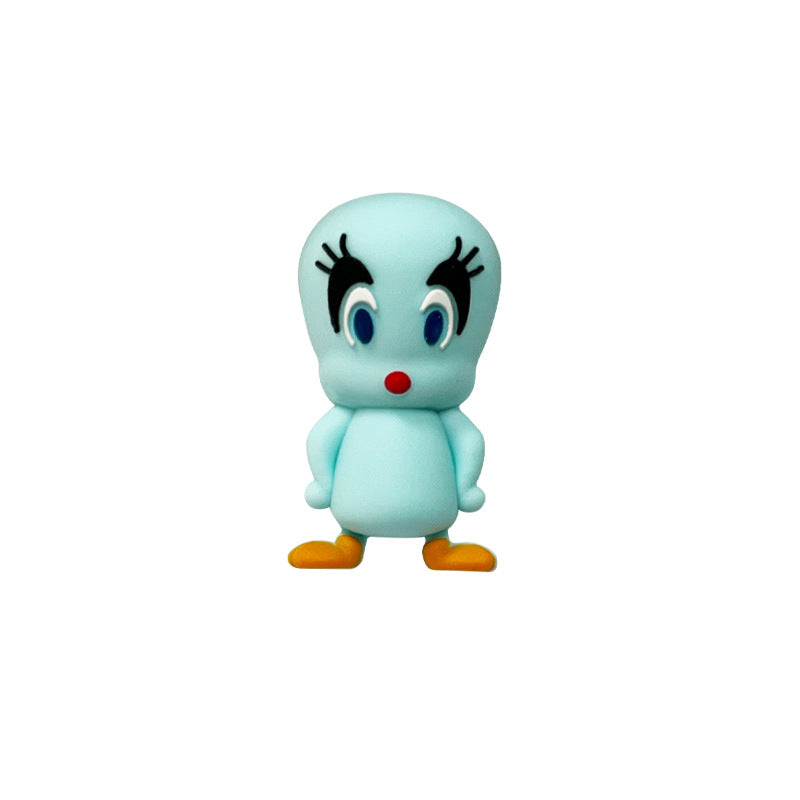 20Pcs Silicone 3D Focal Beads Yellow Duck Standing Pose Multi Color 8