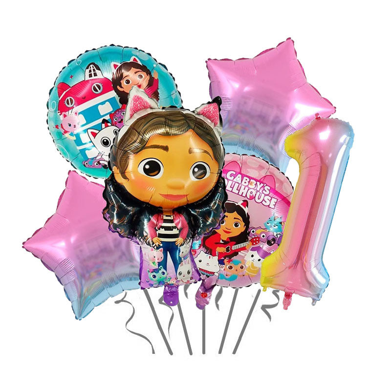 Gabby Dollhouse Foil Balloon Set Birthday Party Decoration 9