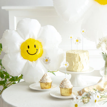 White Daisy Foil Balloons Party Decoration 50pcs 2