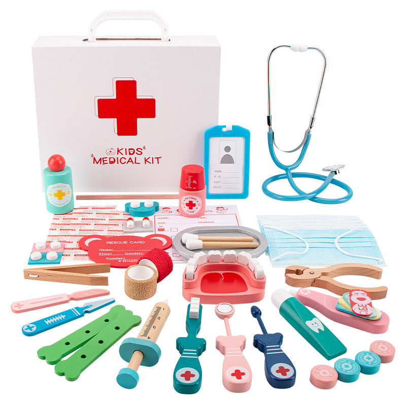 Wooden Simulation Medicine Box Montessori Toys Educational Toy 5