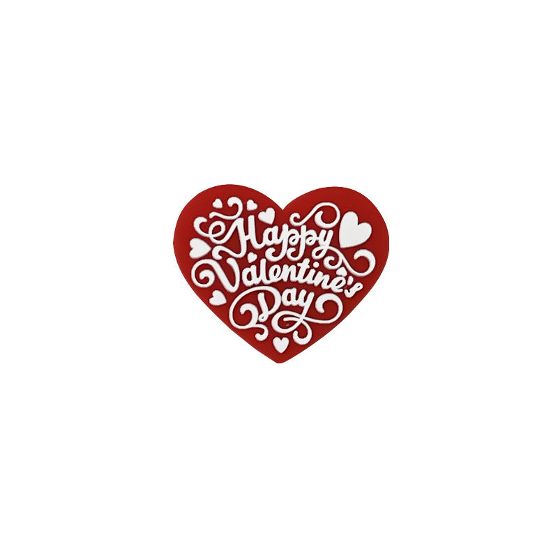 20Pcs Silicone Focal Beads Love Valentine S Day Roses Heart Design 6
