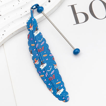 Halloween Christmas Feather Beadable Bookmark Metal DIY Craft Supplies 9