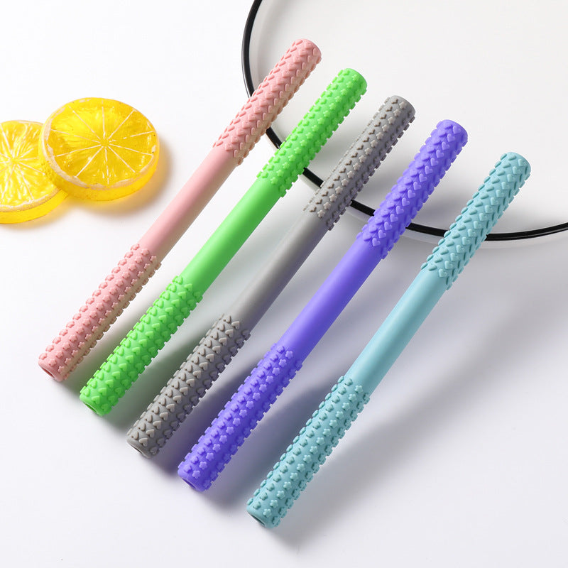 Silicone Teething Toy Hollow Tube for Baby Sensory Chewing