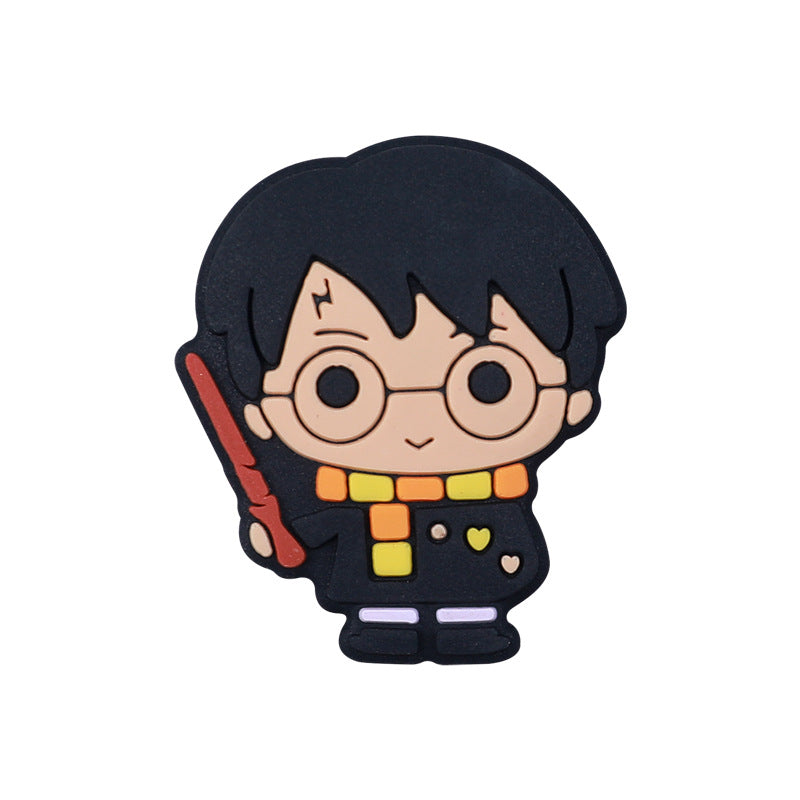 20pcs Silicone Focal Beads Anime Boy with Glasses and Wand Girl with Wand and Scarf Pinocchio Head Side Profile 5