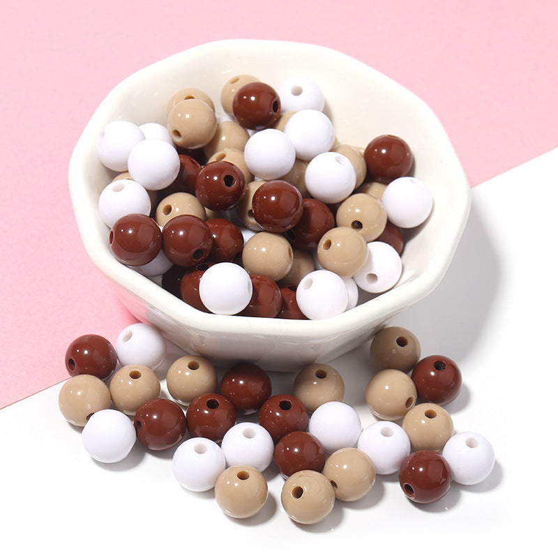 100pcs 6mm Macarons Round Acrylic Beads Christmas Solid Color Bracelet Accessories 15