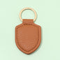 Leather Shield Keychain Classic Design with Metal Ring 9