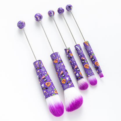 5Pcs Halloween Christmas Beadable Makeup Brush Set DIY Craft Supplies 8