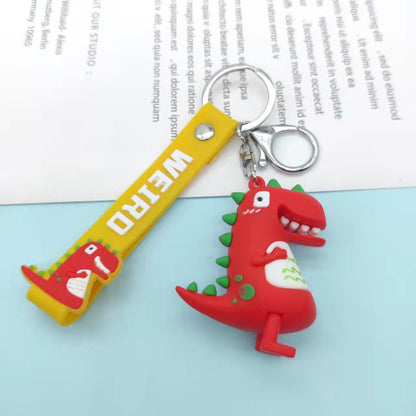 Dinosaur PVC Keychain Cartoon Charm with Strap 6