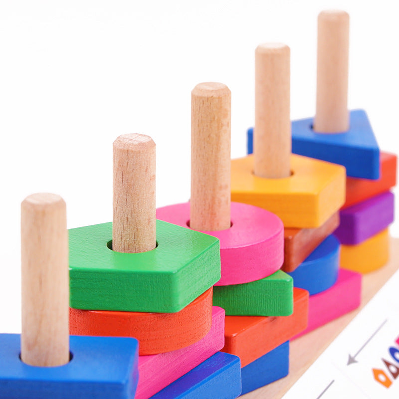 Wooden Geometric Matching Montessori Toys Sorting Toy for Toddlers 2