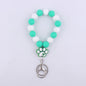 Dog Claw Silicone Bead Wristlet Keychain with Paw Charm 12
