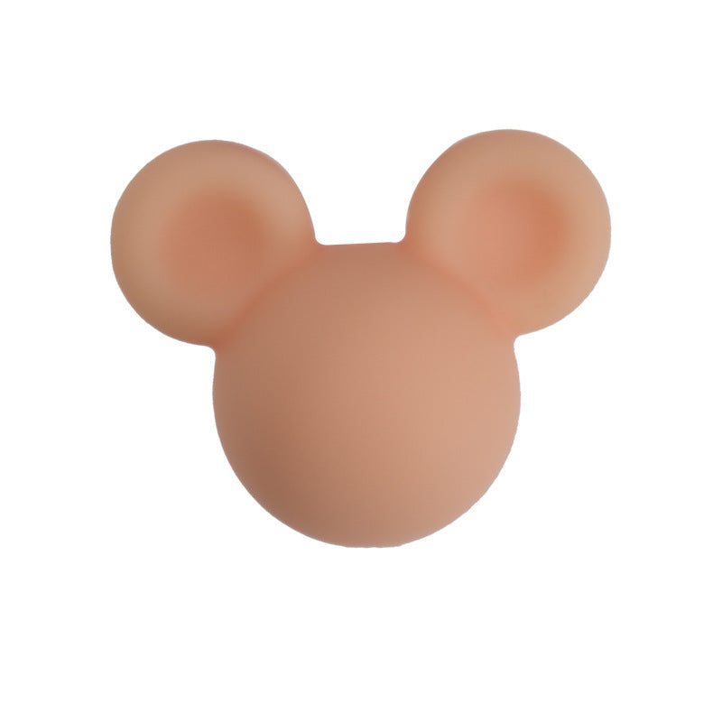 20pcs Silicone Focal Beads Round Ear Mouse Character Basic Shape 7