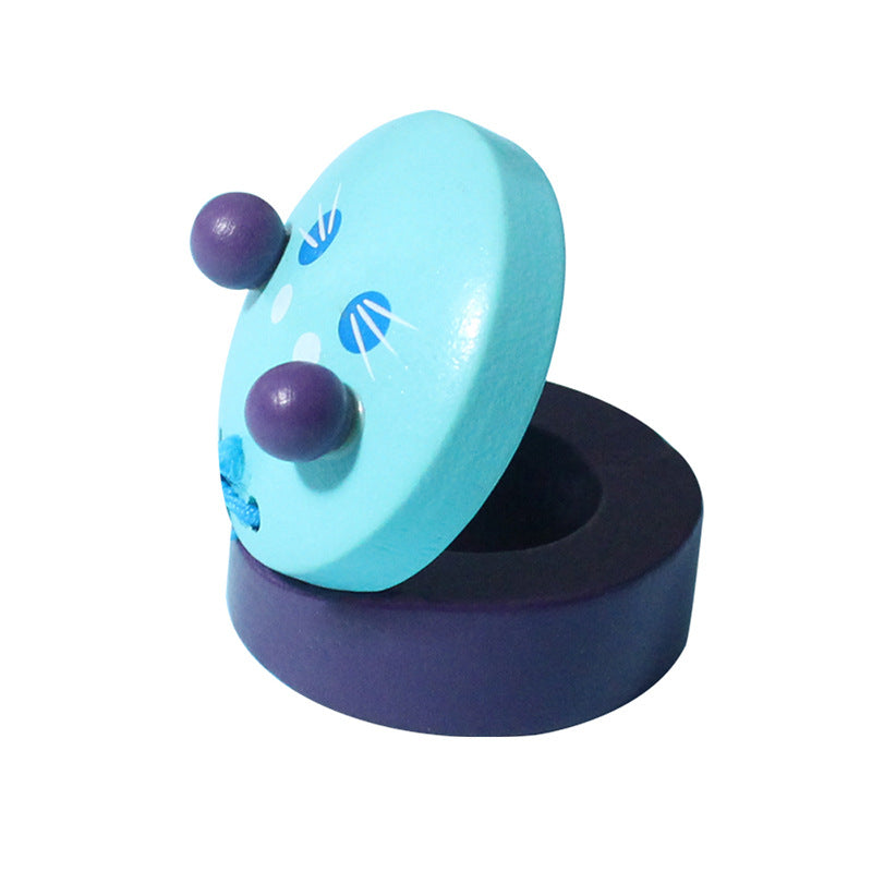 Wooden Round Animal Castanet Montessori Toy for Kids