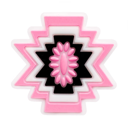 20Pcs Silicone Focal Beads Cartoon Wormhole Geometric Starburst Design 7