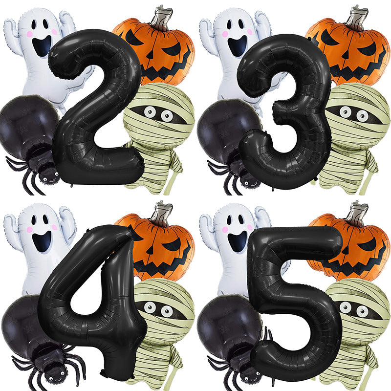 Ghost Pumpkin Spider Foil Balloon Halloween Party Decoration Set 2