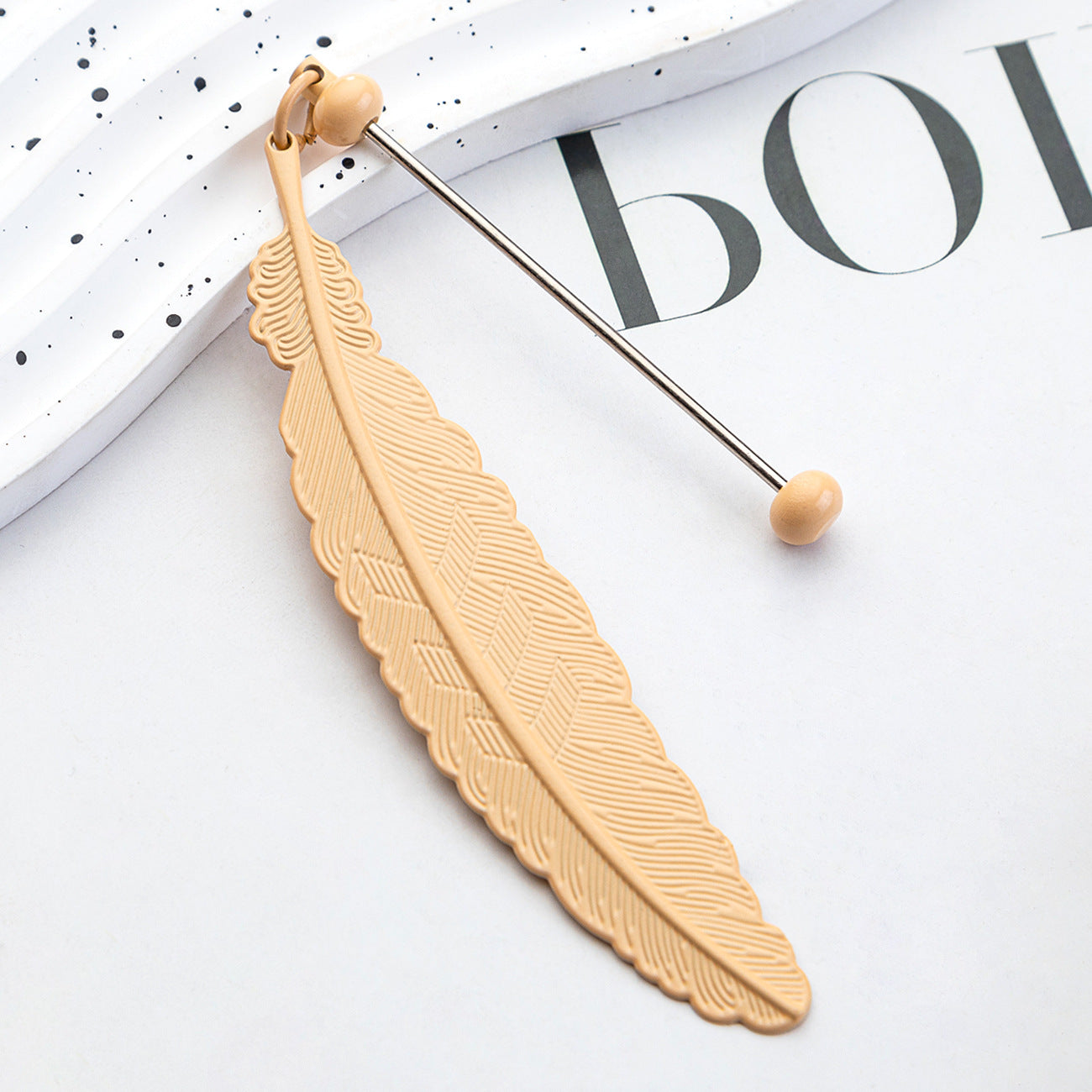 Beadable Feather Bookmarks Metal DIY Craft Supplies 19.6x2.4cm 15
