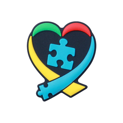 20Pcs Silicone Focal Beads Autism Puzzle Heart and Puzzle Mouse Design 11
