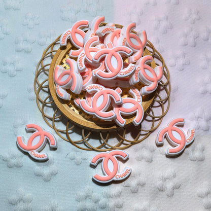 20Pcs Silicone Focal Beads Double C Logo Multi Color Variety 11