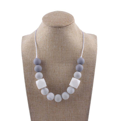 Silicone Bead Necklace Octagonal Beads and Round Beads 12