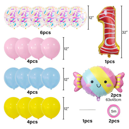 Candy Donuts Foil Balloon Set Party Decoration 1Set 3