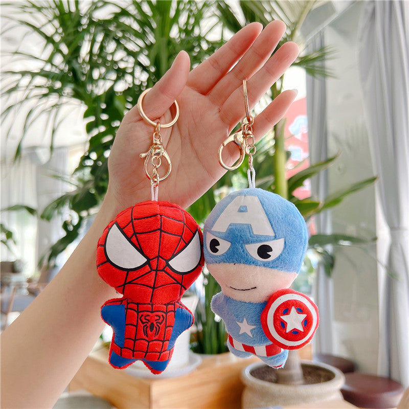 Superhero Character Plush Toy Keychain 12cm Cute Cartoon Doll 4
