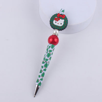 Santa Claus Snowman Silicone Beaded Pens Christmas Holiday Novelty Gift 13