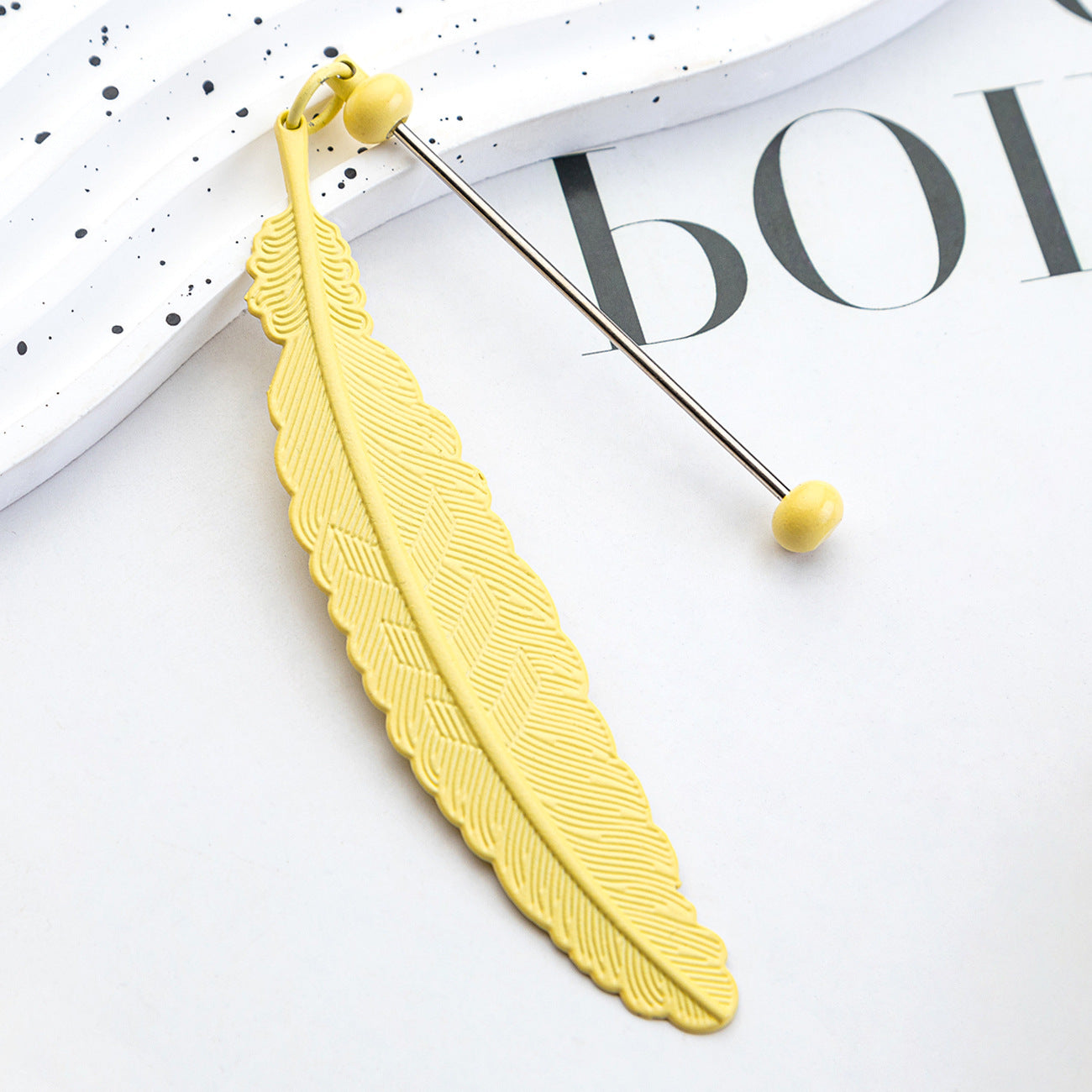 Beadable Feather Bookmarks Metal DIY Craft Supplies 19.6x2.4cm 18