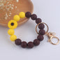 Daisy Rose Silicone Bead Wristlet Keychain 10