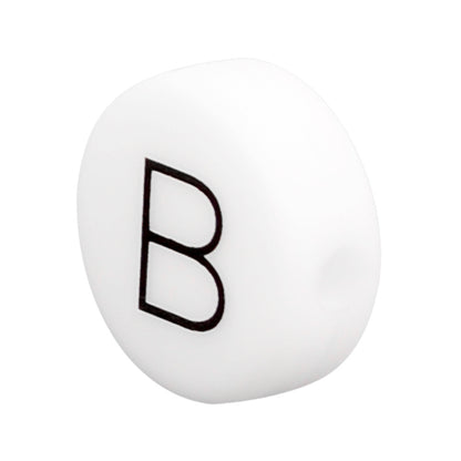 20pcs 12mm Silicone Letter Beads Alphabet Flat Round Single Letter 6