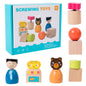 Wooden Screw Shape Matching Montessori Toys for Toddlers