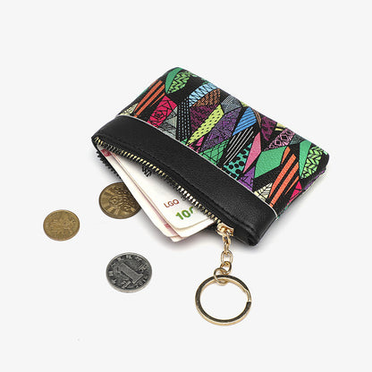 PU Leather Coin Purse Keychain Stylish Compact Wallet Accessory 4