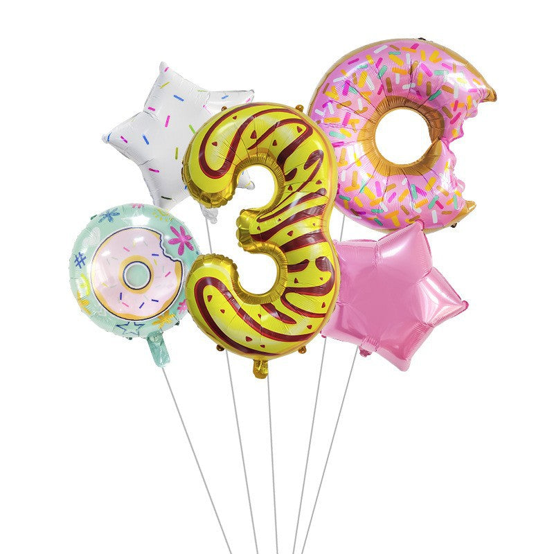 Digital Donut Number Foil Balloon Birthday Party Decoration 32 Inch 8