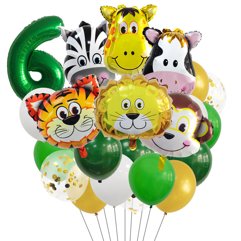 Jungle Animals Foil Balloon Set Birthday Party Decoration 7